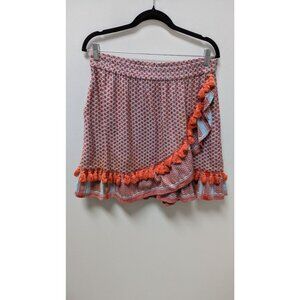 CECILIE copenhagen Light Blue/Orange Faux-Wrap Skirt
